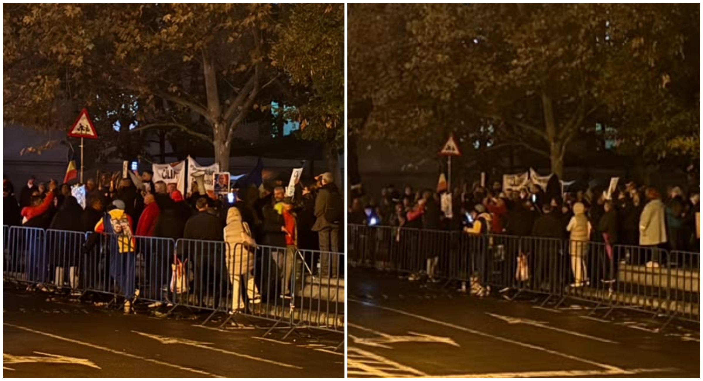 Susținătorii lui Călin Georgescu protestează pentru a 18-a noapte în fața Arestului Central