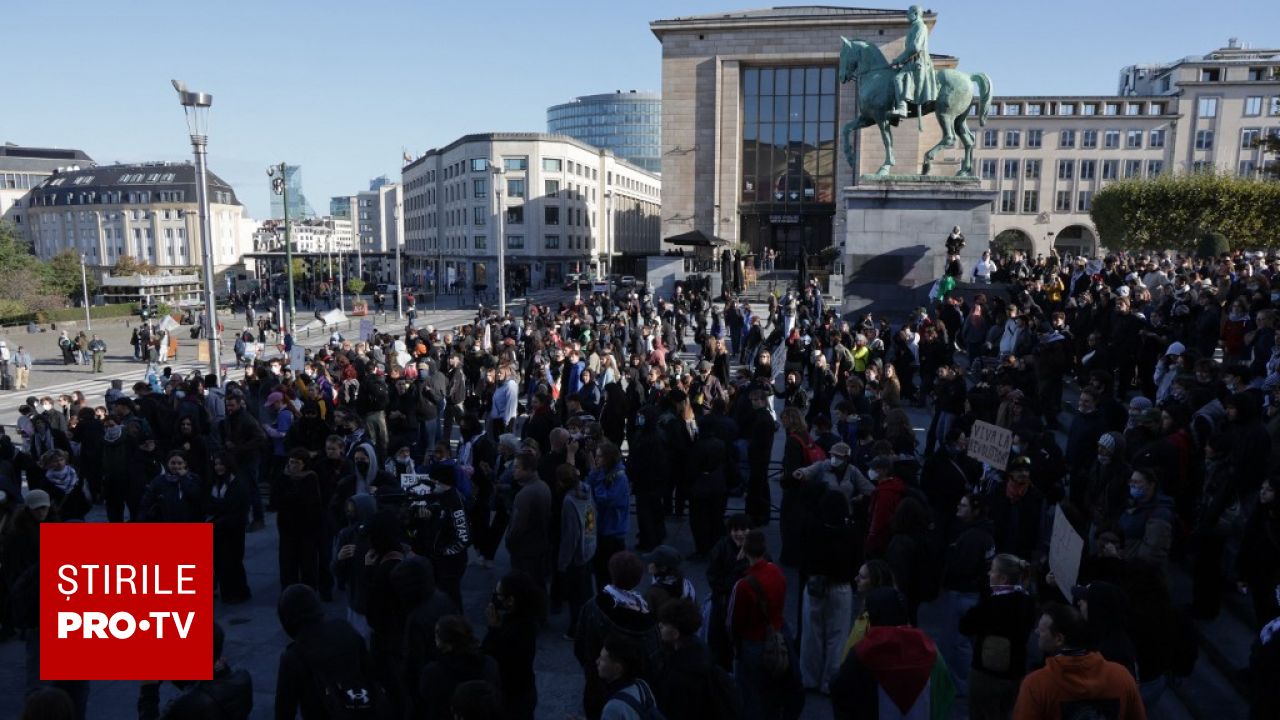 Proteste violente în Belgia: Studenții au ieșit în stradă la Bruxelles împotriva reformelor educației