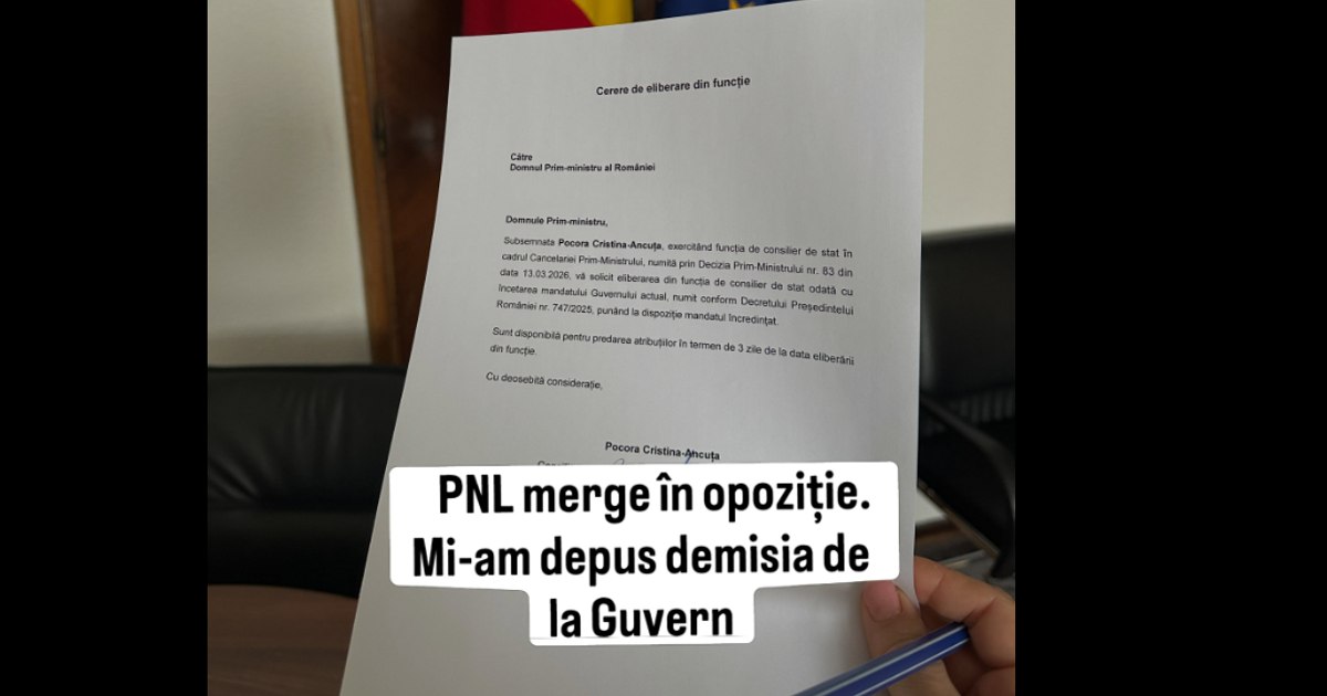 Prima demisie în Cancelaria premierului după ce PNL a decis trecerea în opoziție