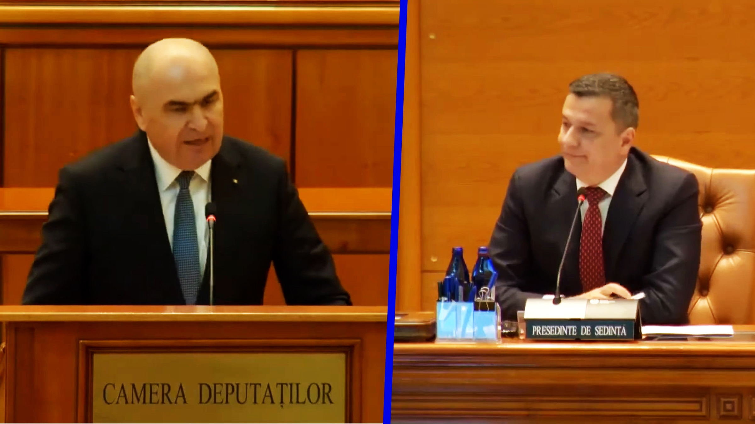 Incident tensionat în Parlament: Ilie Bolojan a rămas fără microfon în timpul discursului de la învestirea Guvernului