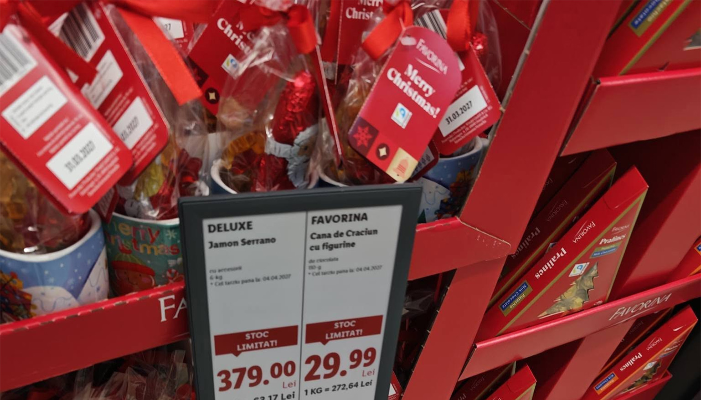 Jamón Serrano de lux revine în oferta LIDL pentru masa de Crăciun. Prețul este de 379 lei