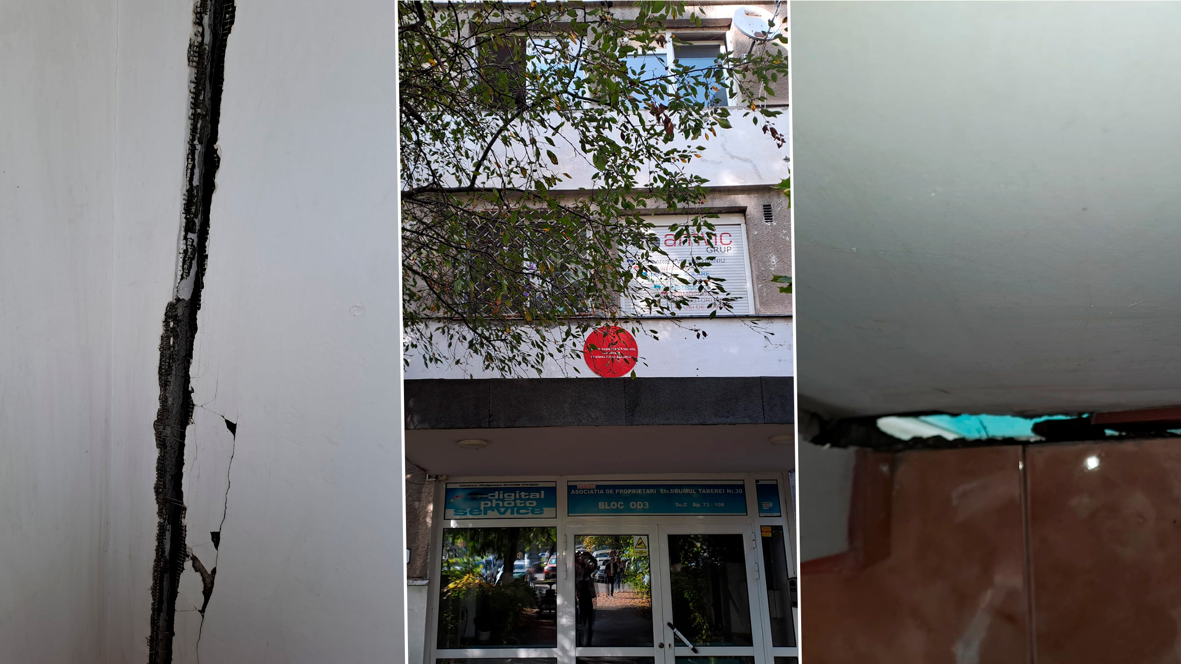 Locatarii blocului OD3 din Drumul Taberei sunt îngrijorați de fisurile apărute după cutremur