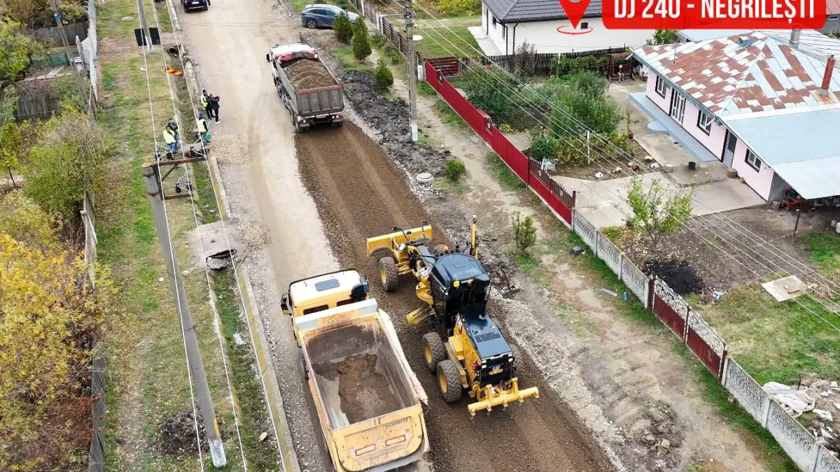Modernizarea drumului DJ 240 din comuna Negrilești este în plină desfășurare