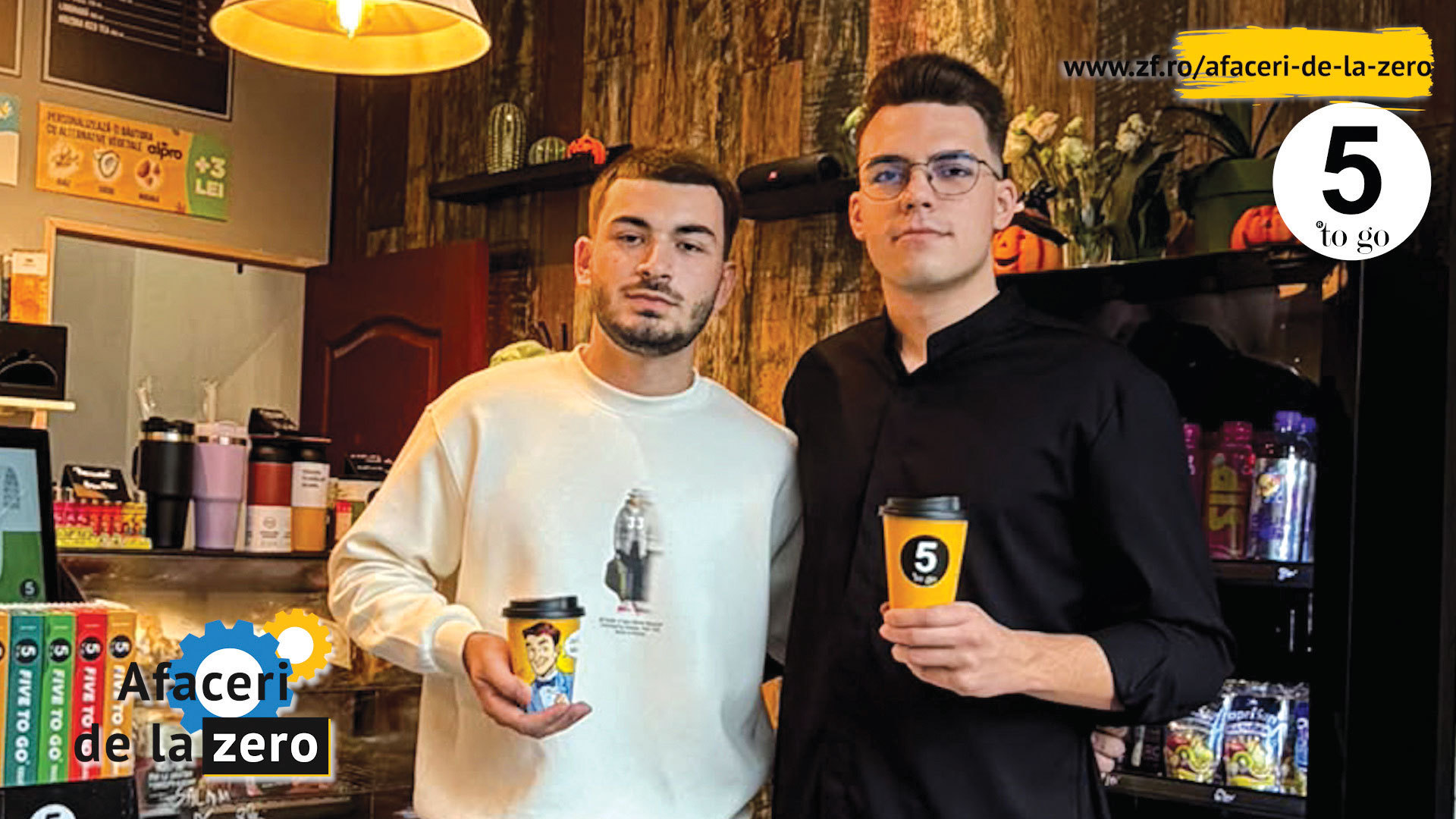 Studenți la Politehnică deschid o cafenea 5 to go în București după o prietenie de 13 ani
