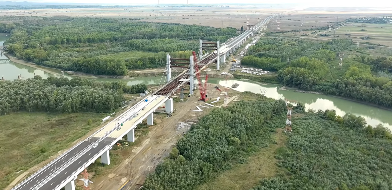 Drumul Expres Brăila – Galați este aproape de finalizare, podul peste Siret intră în etapa de finisare