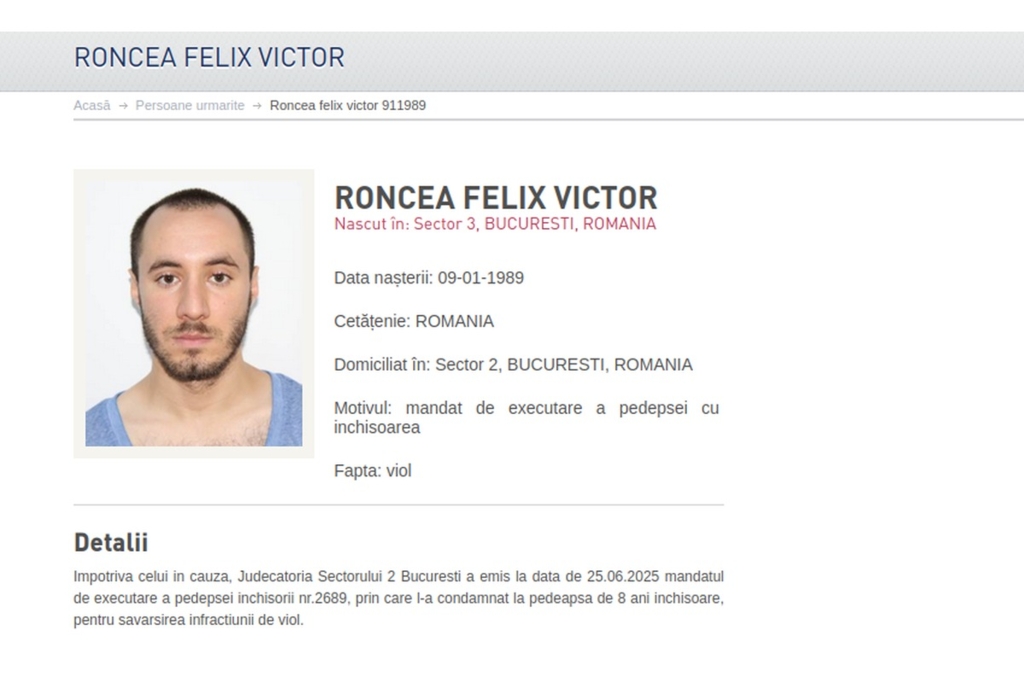 Felix Roncea a contestat în instanță condamnarea pentru evadare după ce nu s-a prezentat la poliție