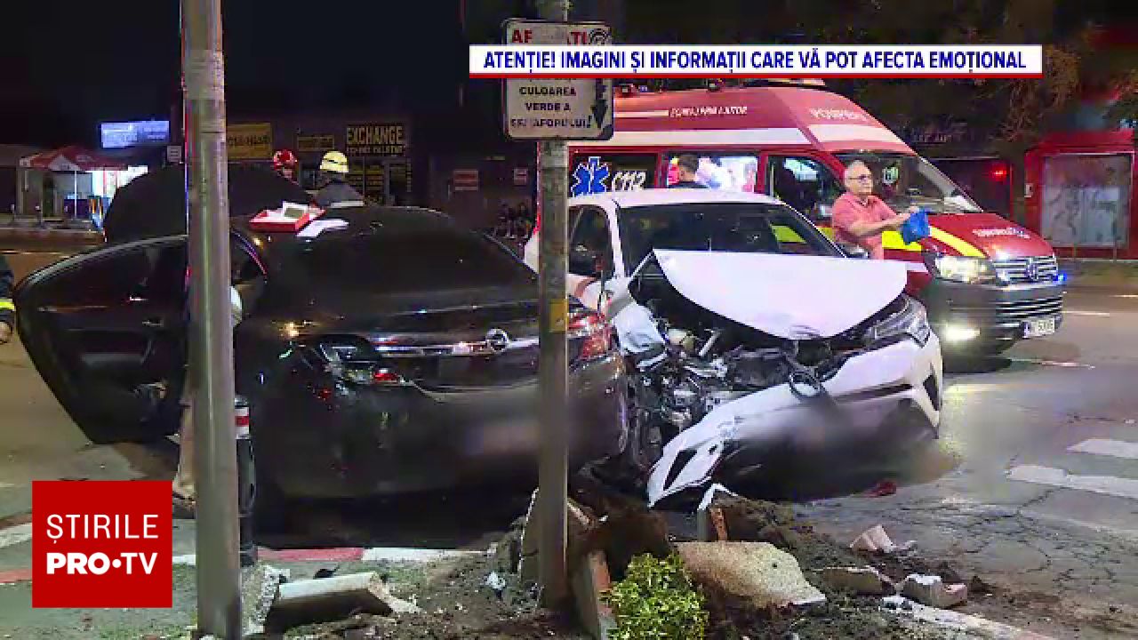 Accident violent în Voluntari: Patru femei au fost rănite după impactul dintre două autoturisme