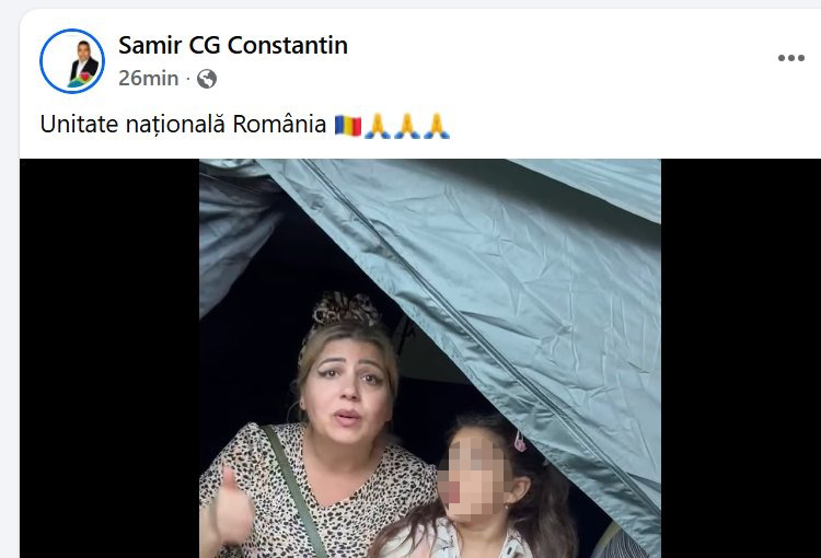 Identitatea femeii și a copilului din cortul din fața Arestului Capitalei: Sidonia Duduianu este membră a clanului Duduianu