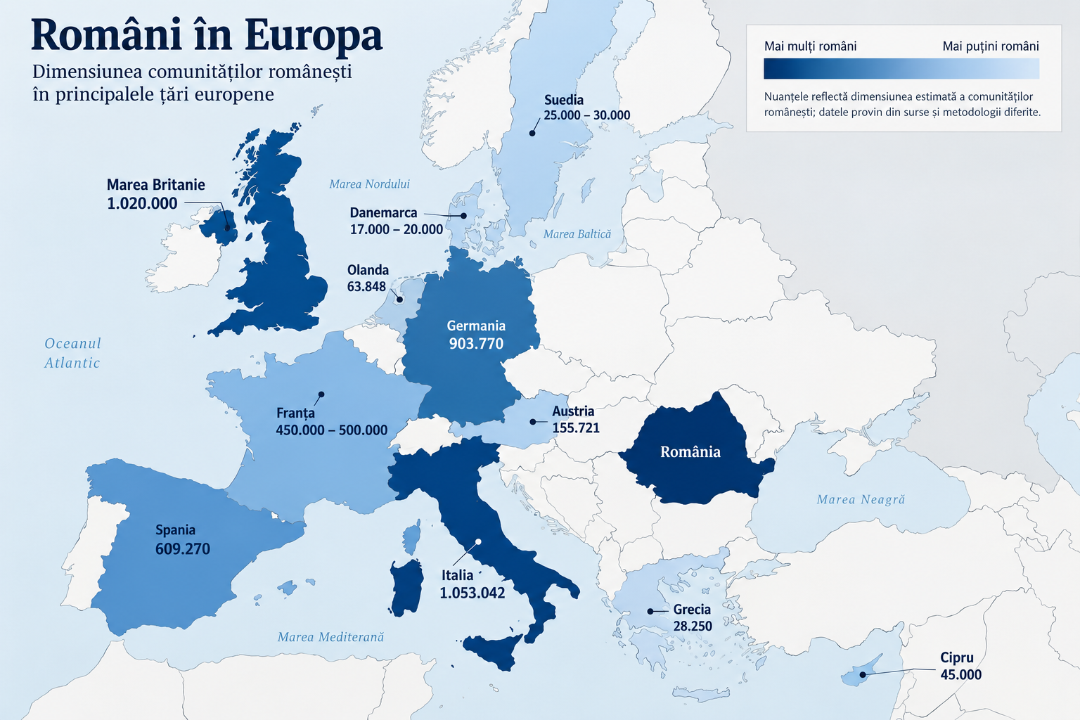 Emigrația românilor a atins un nivel record în 2025, peste 5 milioane de persoane trăiesc în Europa