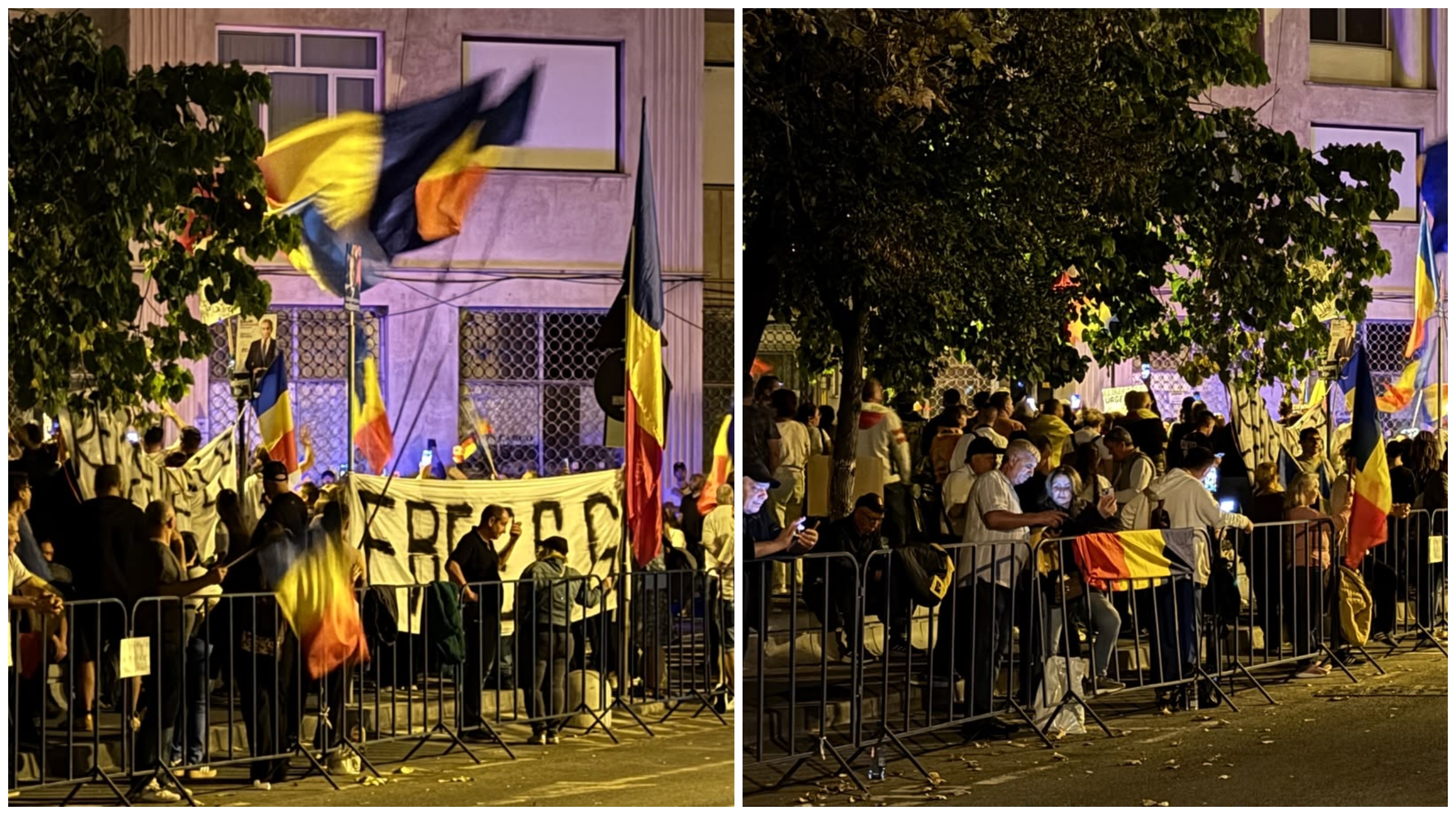 A 13-a noapte de proteste în fața Arestului Central: susținătorii lui Călin Georgescu cer eliberarea acestuia