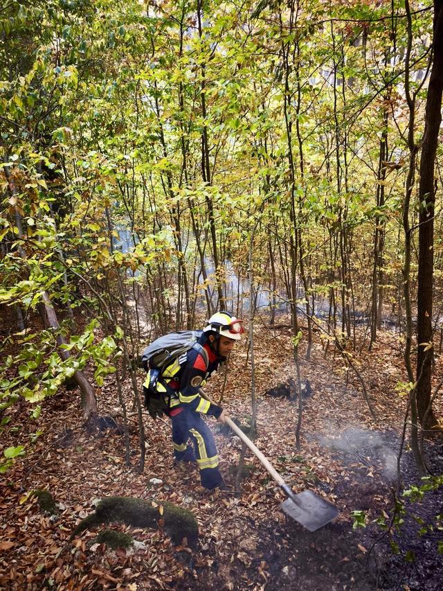 Intervenții masive pentru stingerea incendiilor din Parcul Național Domogled și zona Băile Olănești